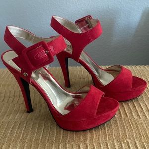 Guess Red heels, size 7